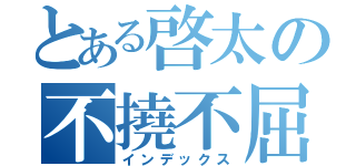 とある啓太の不撓不屈（インデックス）