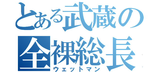 とある武蔵の全裸総長（ウェットマン）