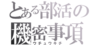 とある部活の機密事項（ウチュウキチ）