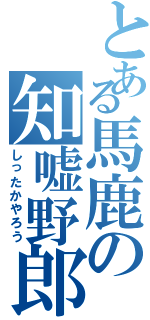 とある馬鹿の知嘘野郎（しったかやろう）