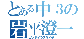 とある中３の岩平澄一（ガンダイラスミイチ）