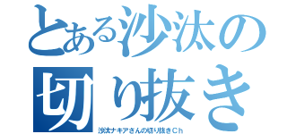 とある沙汰の切り抜き（沙汰ナキアさんの切り抜きＣｈ）