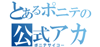 とあるポニテの公式アカウント（ポニテサイコー）