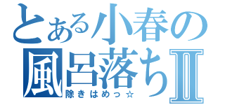 とある小春の風呂落ちⅡ（除きはめっ☆）