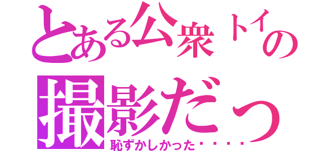 とある公衆トイレでの撮影だった（恥ずかしかった😢）