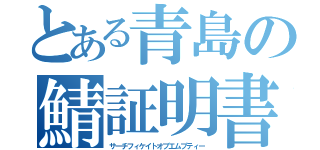 とある青島の鯖証明書（サーチフィケイトオブエムプティー）