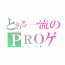 とある一流のＰＲＯゲーマー（クソニート）