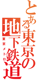 とある東京の地下鉄道（東京メトロ）