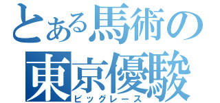 とある馬術の東京優駿（ビッグレース）