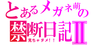 とあるメガネ萌えの禁断日記Ⅱ（見ちゃダメ！！）