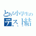 とある小学生のテスト結果（死んだ）