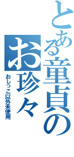 とある童貞のお珍々（おしっこ以外未使用）