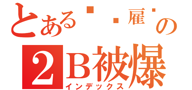 とある职业雇佣兵の２Ｂ被爆菊（インデックス）