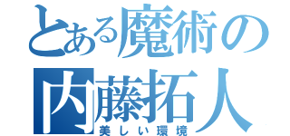 とある魔術の内藤拓人（美しい環境）