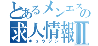 とあるメンエスの求人情報Ⅱ（キュウジン）