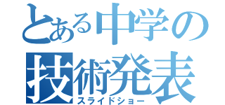 とある中学の技術発表（スライドショー）