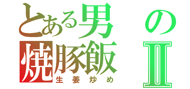 とある男の焼豚飯Ⅱ（生姜炒め）