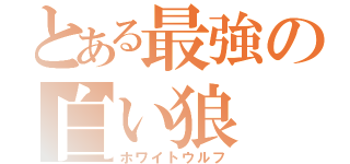 とある最強の白い狼（ホワイトウルフ）