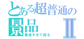 とある超普通の景品Ⅱ（普通すぎて困る）