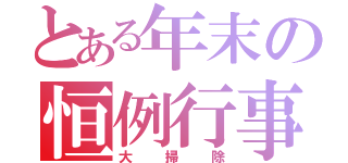 とある年末の恒例行事（大掃除）