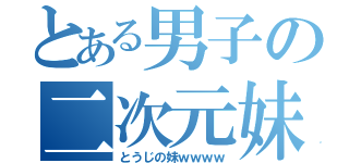 とある男子の二次元妹（とうじの妹ｗｗｗｗ）