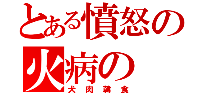 とある憤怒の火病の（犬肉韓食）