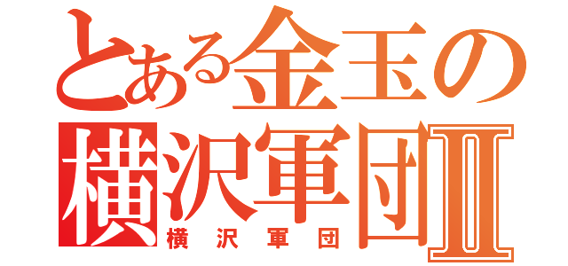 とある金玉の横沢軍団Ⅱ（横沢軍団）