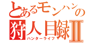 とあるモンハンの狩人目録Ⅱ（ハンターライフ）