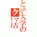 とある大学のクマ吉（変態という名の紳士）