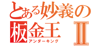 とある妙義の板金王Ⅱ（アンダーキング）