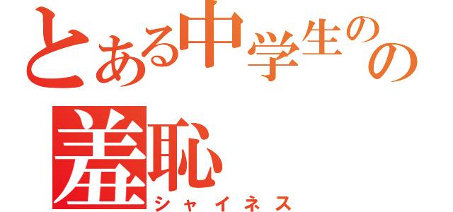 とある中学生のの羞恥（シャイネス）