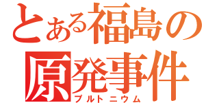 とある福島の原発事件（プルトニウム）