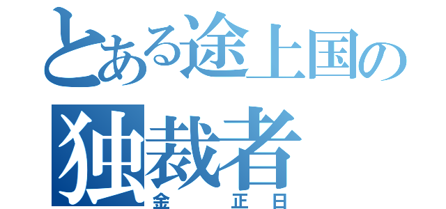 とある途上国の独裁者（金 正日）