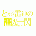 とある雷神の雷光一閃（プラズマザンバー）