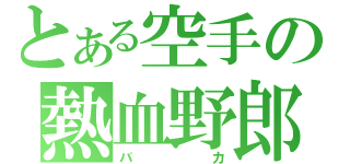 とある空手の熱血野郎（バカ）