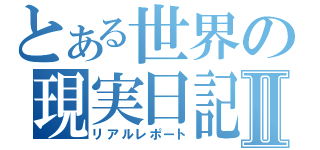 とある世界の現実日記Ⅱ（リアルレポート）