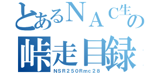 とあるＮＡＣ生の峠走目録（ＮＳＲ２５０Ｒｍｃ２８）