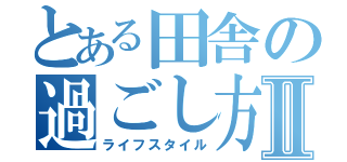 とある田舎の過ごし方Ⅱ（ライフスタイル）