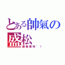 とある帥氣の盛松（課業順利~！）