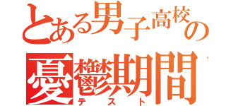 とある男子高校生の憂鬱期間（テスト）