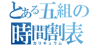 とある五組の時間割表（カリキュラム）