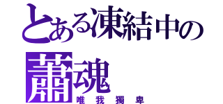 とある凍結中の蕭魂（唯我獨卑）