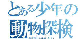 とある少年の動物探検物語（ａｎｉｍａｌ ｅｘｐｅｄｉｔｉｏｎ）