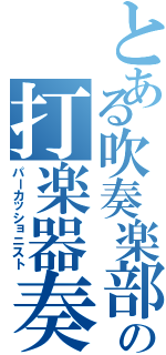 とある吹奏楽部の打楽器奏者（パーカッショニスト）