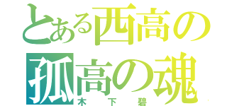 とある西高の孤高の魂（木下碧）