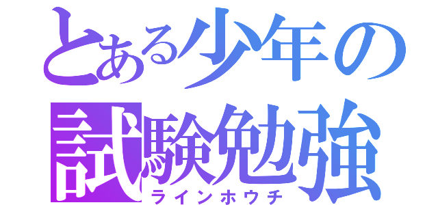 とある少年の試験勉強（ラインホウチ）