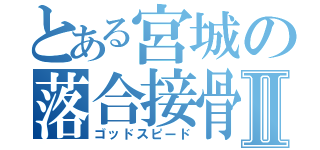 とある宮城の落合接骨Ⅱ（ゴッドスピード）