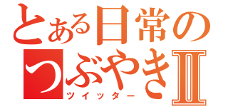 とある日常のつぶやきⅡ（ツイッター）