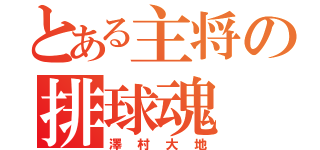 とある主将の排球魂（澤村大地）