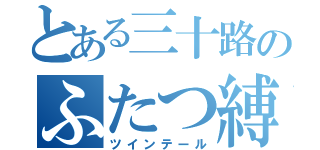 とある三十路のふたつ縛り（ツインテール）